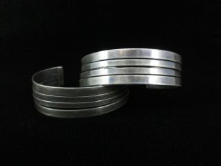Vintage Navajo Bracelets - Sterling Silver Matched Pair