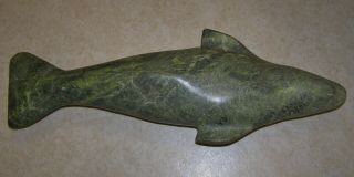 Vintage Inuit Canadian Eskimo Carved Whale Sculpture Cape Dorset Atchealak 18 "