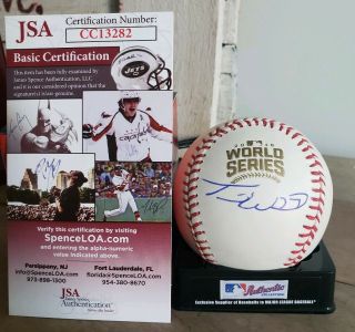 Travis Wood Signed 2016 World Series Baseball Chicago Cubs Jsa Cc13282 Rare