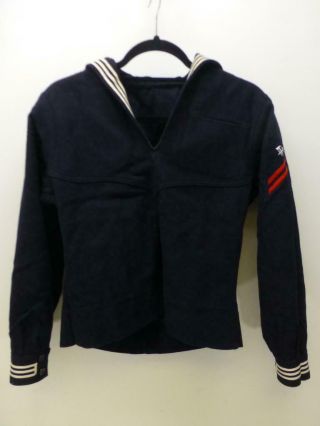 Us Navy Military Sailor Uniform Wool Jumper Dress Blue Shirt Mens Sz 36 Reg