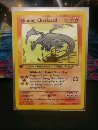 Pokemon 1st Edition Shining Charizard Neo Destiny Holo 107/105 Secret Rare Lp