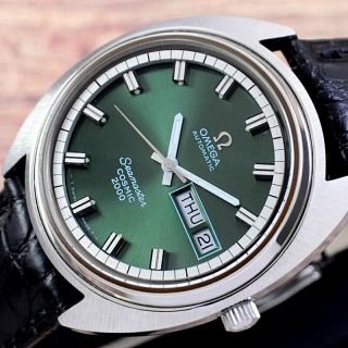 Vintage Omega Seamaster Cosmic 2000 Automatic Emerald Dial Day&date Men 