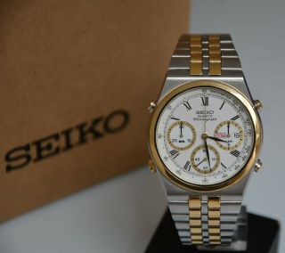 Extremely Rare Seiko Chronograph Watch 7a38 - 728a Vintage