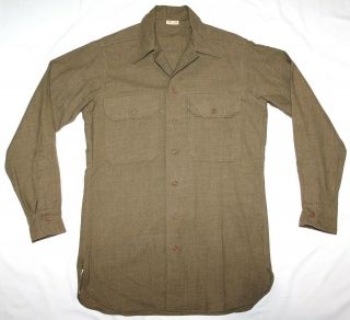 Early Wwii 1942 Dated Mustard Color Wool Combat Field Shirt