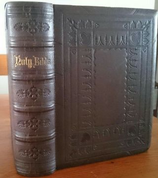 Antique Family Bible 1869/1870,  Fine Binding.  Almost.