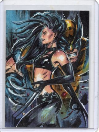 2019 Ud Marvel Flair Sketch Melike Acar Wolverine X - 23 Rare