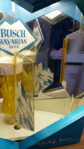 1961 Vtg Busch Bavarian Beer Mid Century Modern Motion Light Lamp Sign Space Age 7