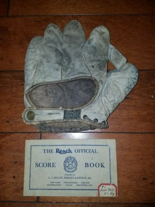 Antique A.  J.  Reach White Sewn Web Baseball Glove