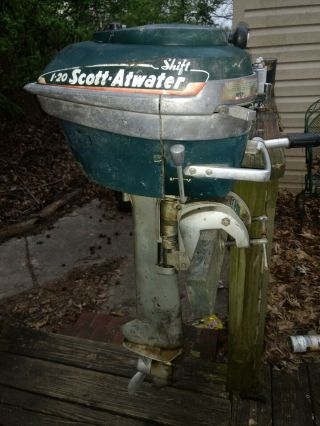 Vintage Scott - Atwater 7.  5 Hp Outboard Motor Shift 1 - 20