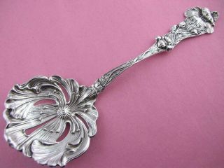 Sterling Paye & Baker Bon Bon Serving Spoon Art Nouveau Floral Poppy Pattern