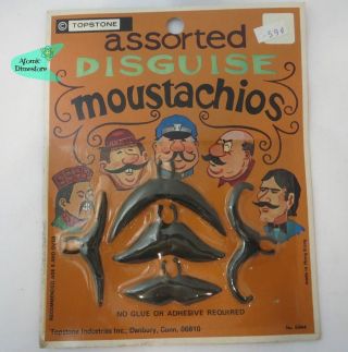 Vintage 1960s Topstone Assorted Disguise Moustaches Make - Up Kit
