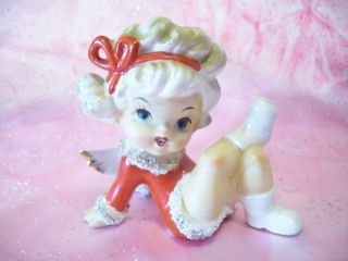 Rare Vintage Lefton Marika Christmas Sassy Angel Girl Figurine