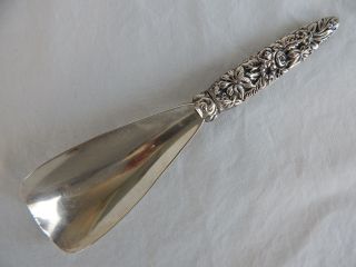 Vintage Whiting Mfg 925 Sterling Silver Shoe Horn 1713 Rose Embossed 36.  2 Gr