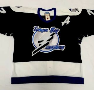 ❤️90’s Vintage Tampa Bay Lightning CIGGARELLI 22 CCM Hockey Jersey Swen S.  48 NWT 5