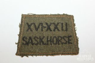 Ww2 16/22nd Saskatchewan Horse Winter Slip On Title / Patch (17673)