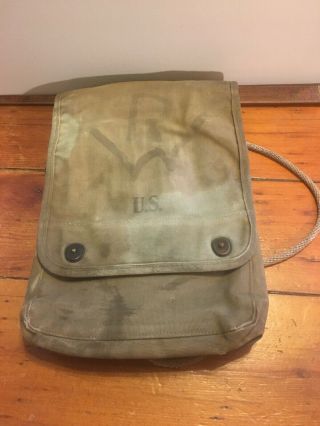 Ww2 Wwii Usgi Canvas Map Case Dated 1942