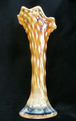 Ultra - Rare Fenton Rustic Peach Opalescent Carnival Glass Vase
