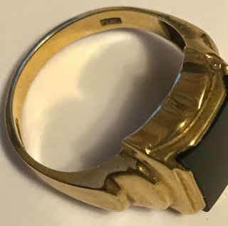 Mens Vintage Art Deco Onyx Ring - 10K - With Case 6