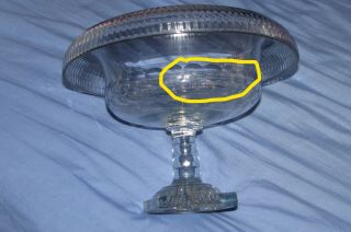 Antique Irish Georgian Glass turn over rim salad bowl centre piece Cork c1820 11