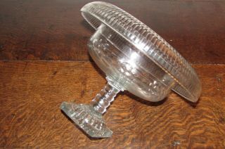 Antique Irish Georgian Glass turn over rim salad bowl centre piece Cork c1820 3