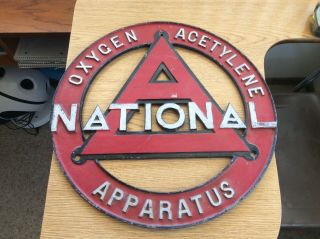 Rare 1940s Vintage Large Aluminum National Oxygen & Acetylene Sign
