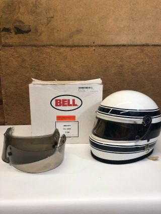 Vintage Bell Helmet M3 - 05 Kevlar Size 7 - 3/8 White Sa2005 With And Box
