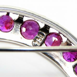 NYJEWEL 18k White Gold 1.  8ctw Natural Ruby Moon Crescent Pin Brooch 33x31mm 5.  2g 3