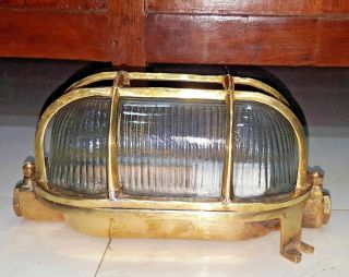 vintage model style marine brass passage way bulkhead cover light 2 piece 3