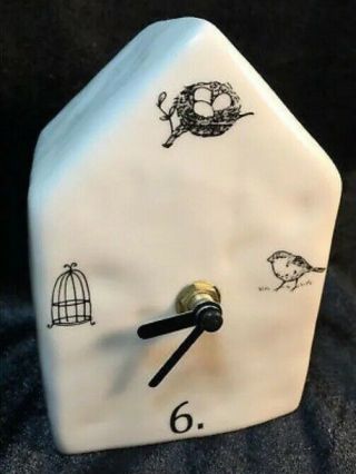 Rae Dunn Birdhouse Clock - Rare And Discontinued - Vhtf