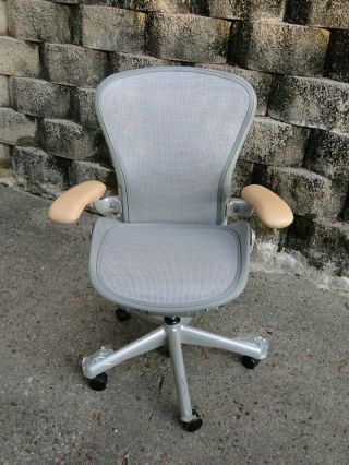 Herman Miller Aeron Chair - Size B.  Mineral And Satin Aluminum.  Rare.