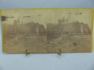 Scarce Antique Stereoview Pipe Factory View At Conshohocken Pa S R Fisher Photo