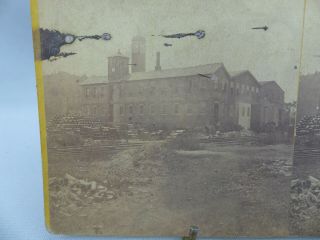 Scarce Antique Stereoview Pipe Factory View at Conshohocken Pa S R Fisher Photo 3