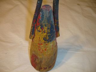 Antique Wood Wooden Lobster Trap Buoy Blue Red Yelow Nautical Maritime Decor 117