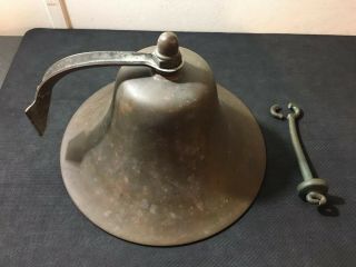 Antique Nautical Bronze Ship Signal Bell Approx 8.  25”