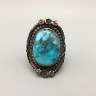 VINTAGE Turquoise and Sterling Silver Ring - Size 9.  5 3