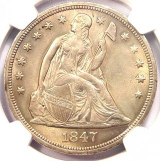 1847 Seated Liberty Silver Dollar $1 - Ngc Au Details - Rare Early Date Coin