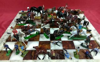 Vintage Hand Painted Lead And White Metal Soldiers And Horses