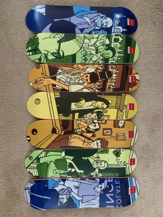 Rare Chocolate Bar Series Complete Set Of Seven 7 Collector Decks Skateboard Art