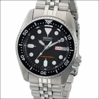 Seiko Black 21 - Jewel Automatic Dive Watch,  Stainless Steel Bracelet Skx013k2