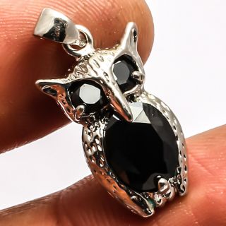 Black Onyx Pendant 925 Sterling Silver Jewelry Ethnic Jewelry Sz1.  01 "
