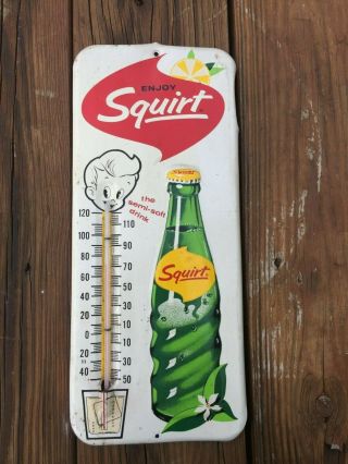 Vintage Circa 1963 Enjoy Squirt Advertising Thermometer