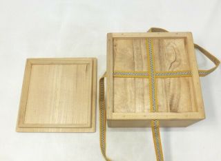 H915: Japanese wooden storage box for tea bowl made from KIRI.  SHIHO - SAN 2 5