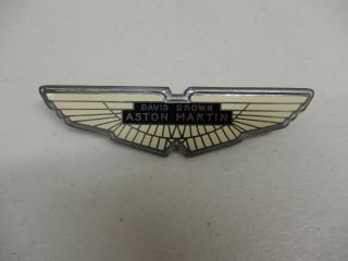 Vintage Chrome Enamel J Fray David Brown Aston Martin Car Badge Auto Emblem