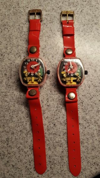 (2) Vintage Merry Manufacturing Usa Plastic Teeter Totter Watches