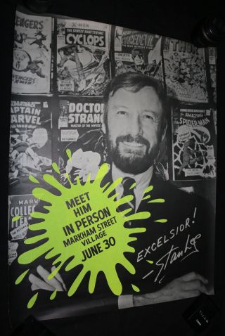 Stan Lee Vintage Poster - " Meet Him In Person At Markham Street Village " - 1960s