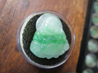 ANTIQUE VINTAGE OLD CARVED LUCK BUDDHA CHINESE NECKLACE PENDANT JADE STONE IDOL 5