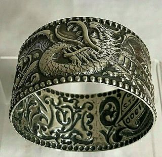 Antique Sterling Silver Dragon Veiled Prophet Napkin Ring 1900 St Louis