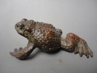 Old Chinese Bronze Copper Fengshui Wealth Animal Bufo Figurines Toad Frog Statue