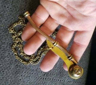 RARE VINTAGE US NAVY BRASS COPPER BOATSWAIN WHISTLE MILITARY 4