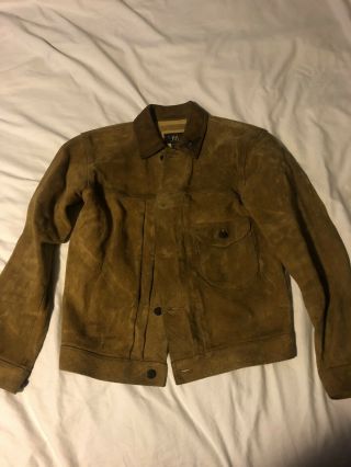 Rrl Leather Western Jacket Size Small With Larry Smith Sterling Silver Pin